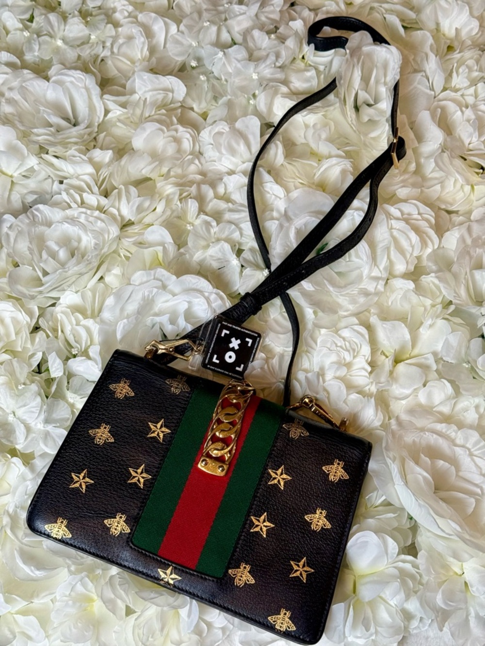 Gucci Sylvie Black Bee Crossbody Bag Authentic - Picture 4 of 16